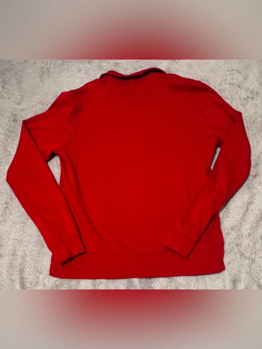 Burberry Brit Sweater Mens Large Red Mock Neck Quarter 1/4 ZipPullover Jumper